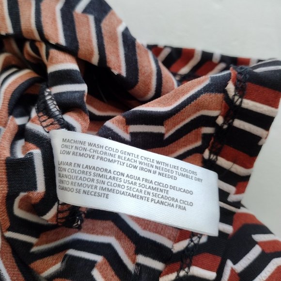 BY Design Geometric Multicolored Textured 3/4 Sleeve Stretch Blouse Size M - Picture 10 of 11